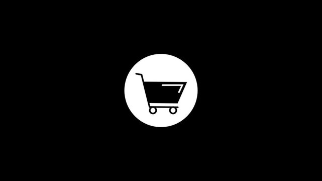 white motion graphic icon animation shopping card