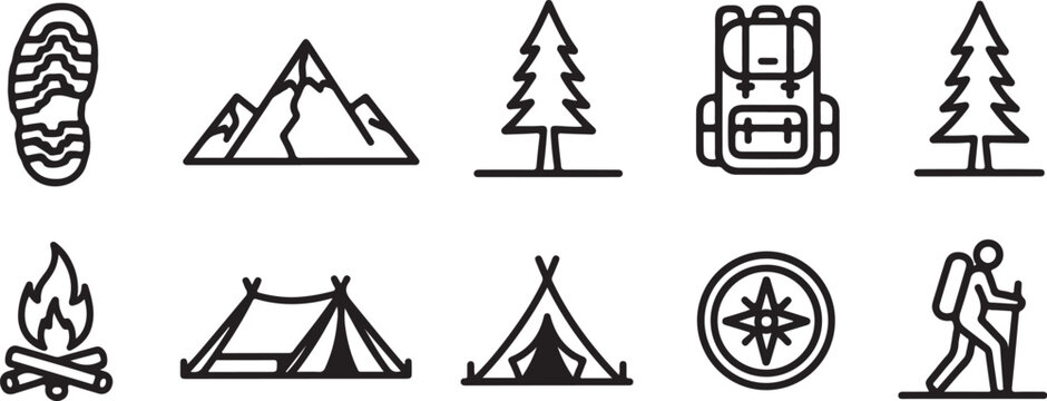 A collection of universal symbols for activities and objects Vector
