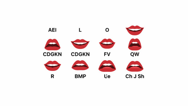 Phoneme Lip Positions Chart for Character Animation