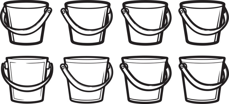 Set of eight cylindrical objects with varying surface textures Vector