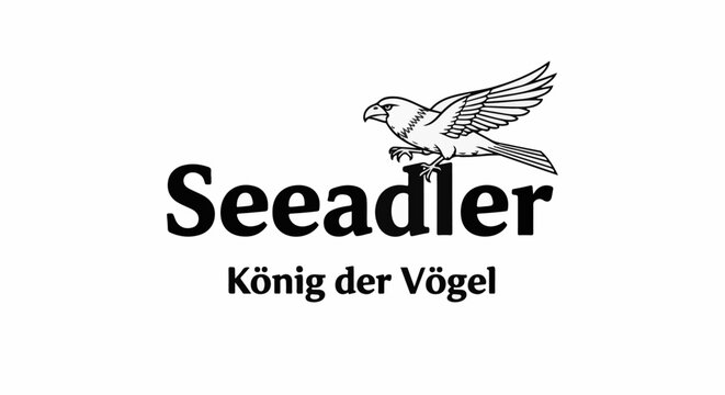 A stylized eagle in flight above the bold text "See" and "adler" with a sub