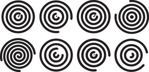 Abstract pattern of concentric circles with varying inner shapes Vector © Alex