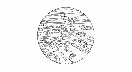 Naklejka premium Abstract oval pattern with swirling lines and circular shapes