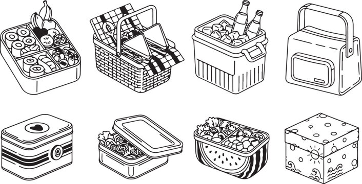 Hand drawn sketches of various mechanical and electronic components and devices Vector