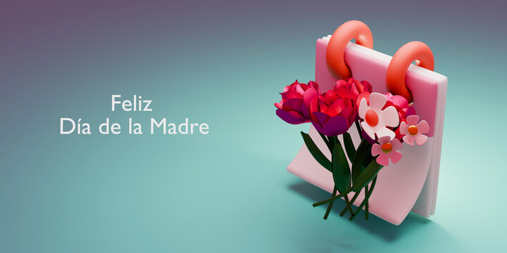 Feliz dia De La Madre, Happy Mother's Day in Spanish.