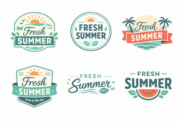 Obraz premium Fresh summer concepts with labels, logos, and banners offering design elements for vacation and tourism promotions