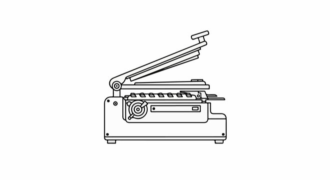 Line art of a portable heat sealer with adjustable settings