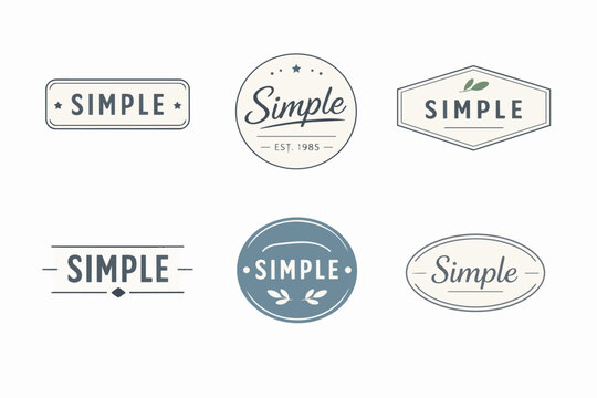 Creating a set of minimalist logo badges with simple design, typography, and vintage aesthetic for branding