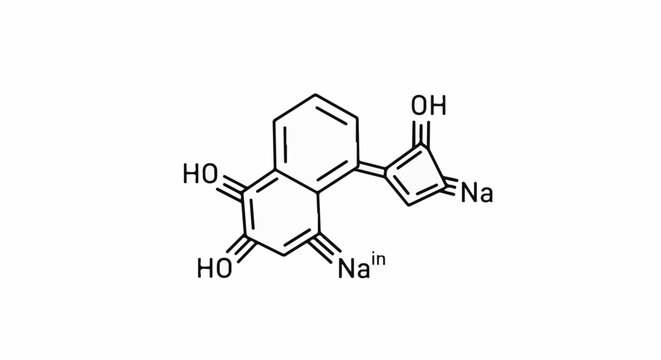 Chemical structure of a complex organic molecule with sodium and hydroxyl groups