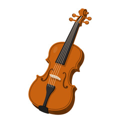 Fototapeta premium Cartoon Instrument Classical Violin Vector Illustration