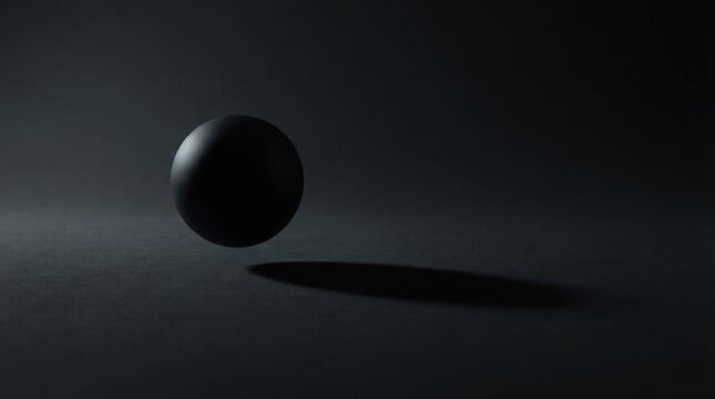 Black Sphere in Dark Environment with Dramatic Lighting Effects