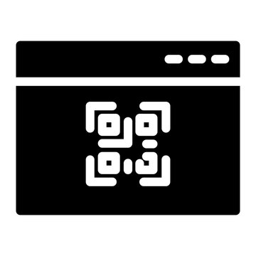 Web Browser QR Code Solid Icon