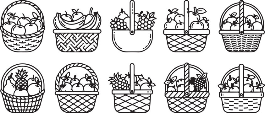 Black and white sketches of various ancient and medieval weapons and tools Vector