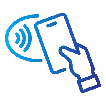 Contactless Mobile Payment Gradient Line Icon
