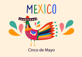 Beautiful vector illustration with design for Mexican holiday 5 may Cinco De Mayo. Cinco de Mayo. Mexico print. Mexican card