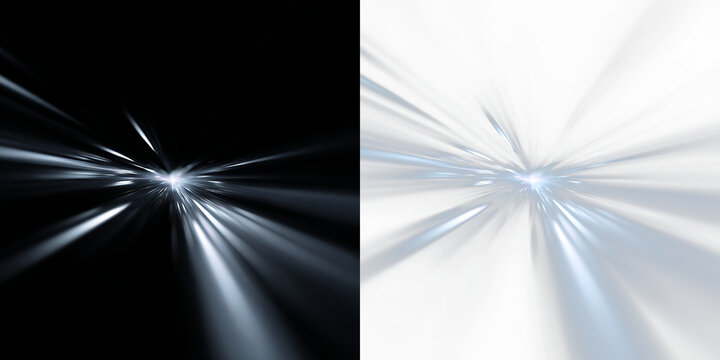 Light rays move outward from a center point on a clear background during a bright time of day