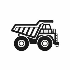 Black Silhouette of a Heavy Duty Mining Dump Truck. © Lerr