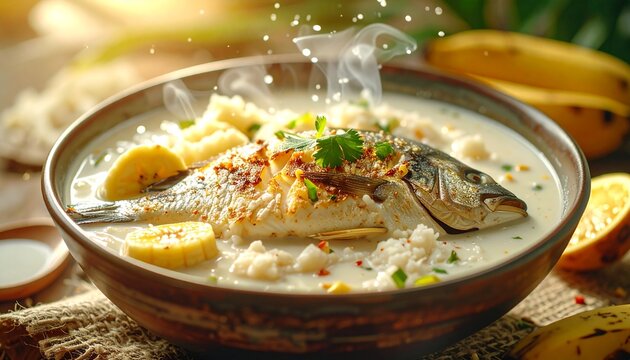 Creamy fish herb plate &mdash; B
aked fish in silky sauce with herbs, steam, and a refined comfort-dinner look. Ed
