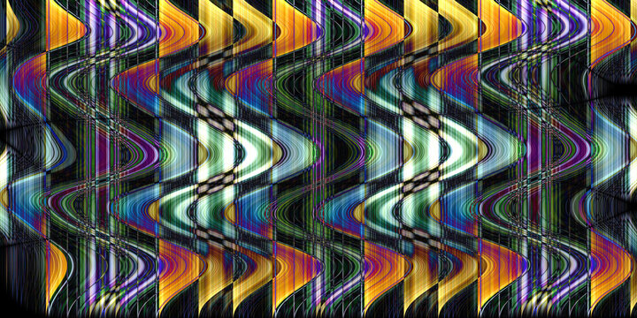 amplitude artwork in orange black green purple