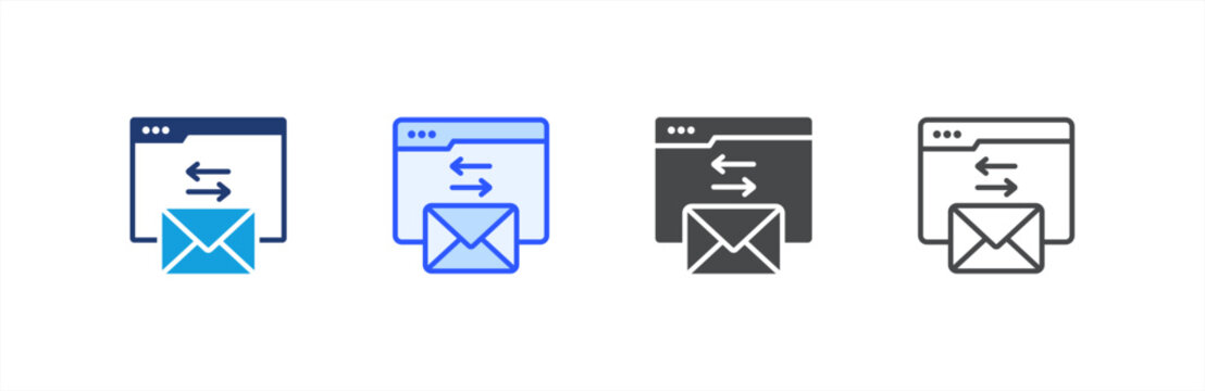 Message icon multiple style collection. Vector illustration.