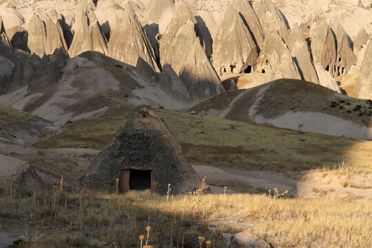 Aksaray Selime village. Rock formations of the Cappadocia region. Turkey.