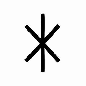 Ancient Norse Rune Othala Vector Icon, Minimalist Elder Futhark Symbol for Heritage and Ancestral Property, Clean Black Line Art Graphic Isolated on White Background for History and Mysticism Concepts