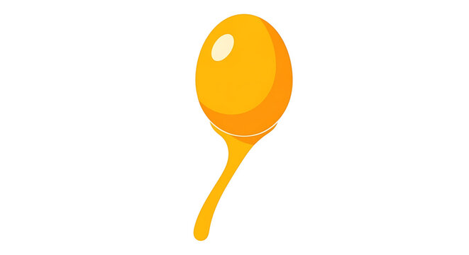 A vector graphic illustration of a yellow spoon with honey dripping from it