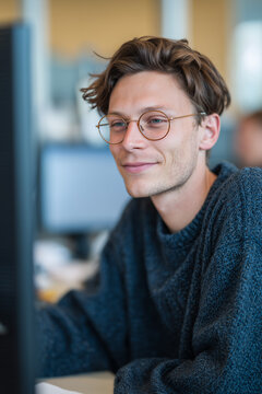 Webentwickler an seinem Arbeitsplatz