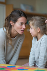 Kind und Logopädin beim Sprachtraining