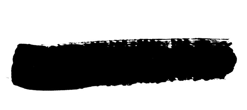 Black brush stroke title bar isolated on transparent background, rough paint banner frame for modern lower third and text overlay design png
