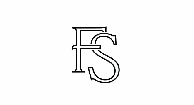 Elegant serif-style font monogram of the letters F and S in black on white