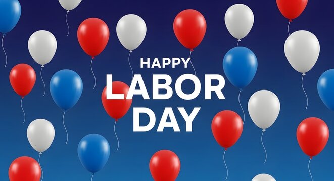 Happy labor day festive balloons and celebration a labor day weekend image