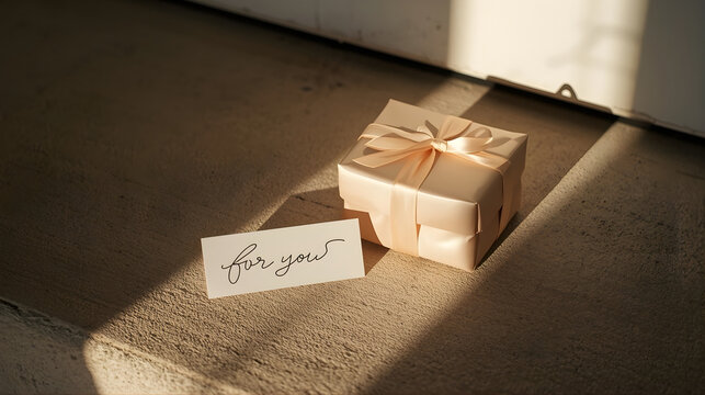 Anonymous is present on the doorstep with a copy space, pay it forward concept