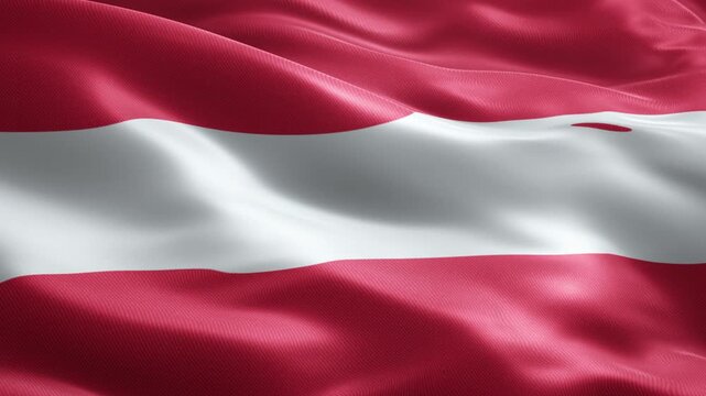 Austria Flag Seamless Loop Animation, Football Tournament Background, Waving Fabric