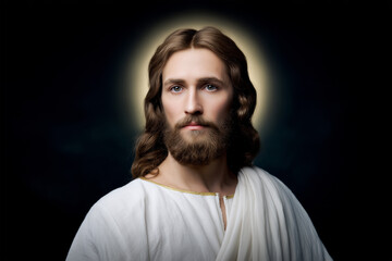 Obraz premium Portrait of a Jesus wearing a white garment