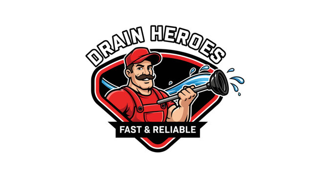 Drain Heroes Plumber Character Holding Plunger.