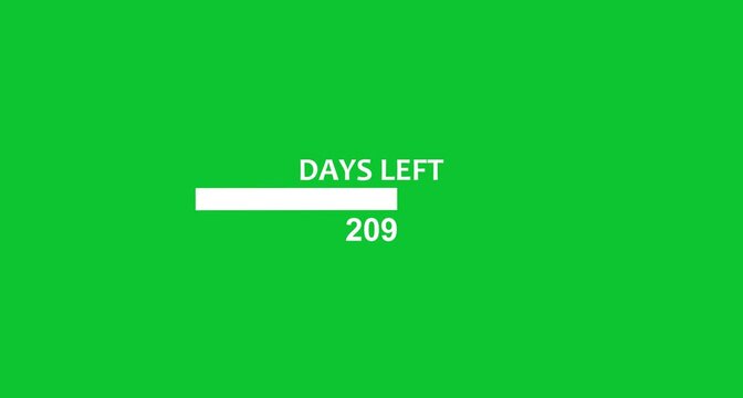 Animated 365-day countdown progress bar with a line indicator on a transparent background, displaying a '365 Days Remaining' timer..