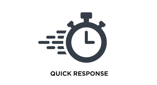 Modern vector illustration showcasing a stopwatch with dynamic speed lines, representing quick response time and efficient service graphic design.