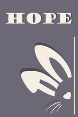 Fototapeta premium Hope Easter Minimal Bunny Ears Modern Card