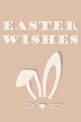 Obraz premium Easter Wishes Card with Bunny Ears Minimal Design