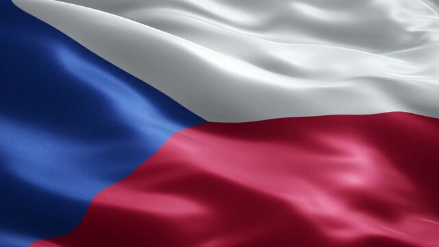 Czech Republic Flag Loop Animation, Soccer Tournament Background, Seamless Waving Fabric