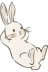 Fototapeta premium Cute Watercolor Bunny Rabbit Hand Painted Woodland Animal Nursery Clipart on Transparent Background 