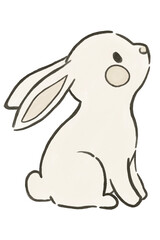 Obraz premium Cute Watercolor Bunny Rabbit Hand Painted Woodland Animal Nursery Clipart on Transparent Background 
