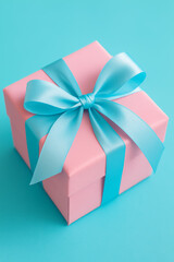 Obraz premium Highquality product mockup showcasing festive packaging with stylish satin bow and pastel background