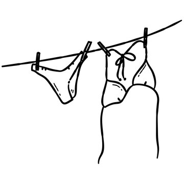 bikini hanging on clothesline