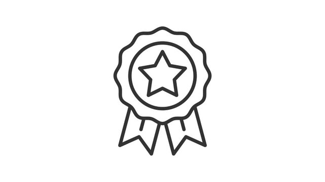 Winner medal icon animation video footage for success, award, reward, victory, achievement, prize, quality, best champion, star, approval, certified, ranking, premium, seal