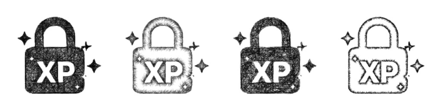 Sketch xp unlock icon design set