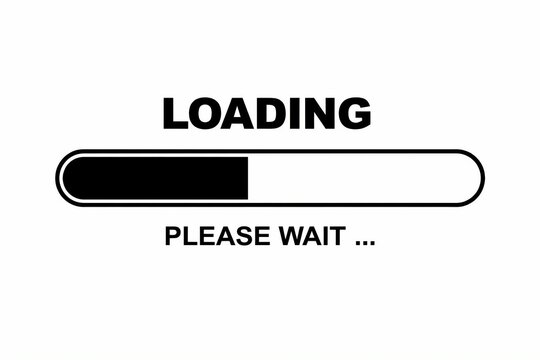 Classic loading bar with please wait text displayed during processing time