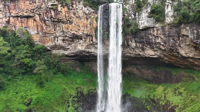 Aerial view of Caracol Cascade - Canela, Rio Grande do Sul, Brazil