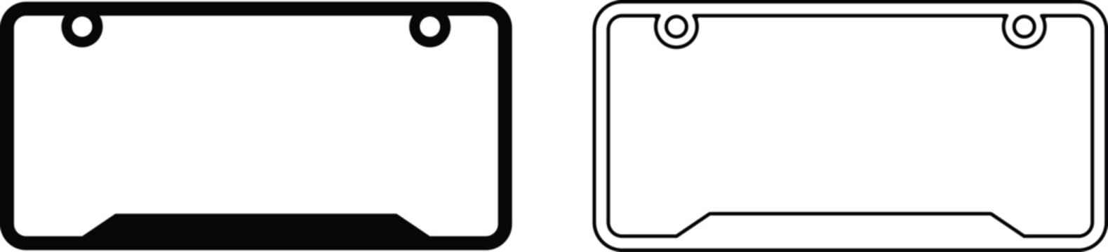 License plates with different border styles and holes for screws